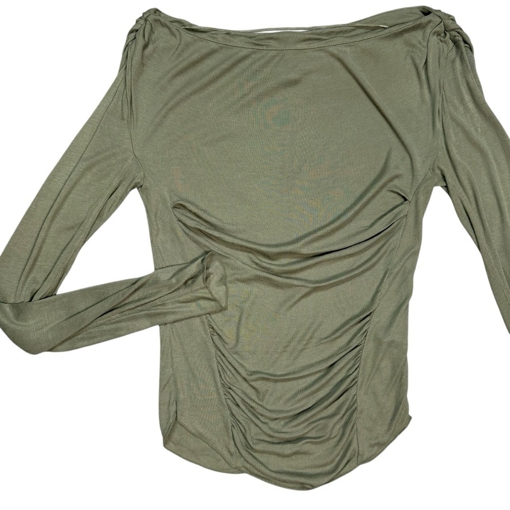 New Free People Intimately Night We Met Long Sleeve Olive Top Size S - Picture 6 of 9